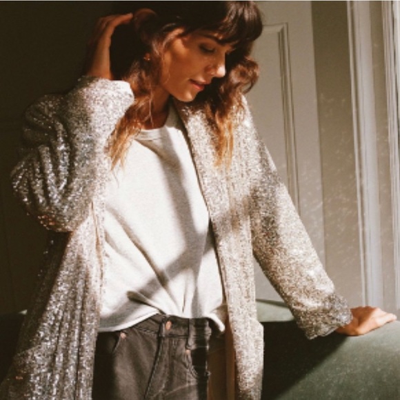 ♥️ SOLD ♥️ NWT Anthropologie Sequin Duster Jacket - S - Picture 2 of 7